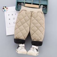 Boys And Girls Three Layers Of Thickened Warm Pants