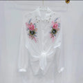 Heavy-duty 3D Floral Loose-fitting Top For Women