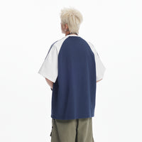 Heavy Cotton Short-sleeved Men's T-shirt Letter Printed Round Neck All-matching