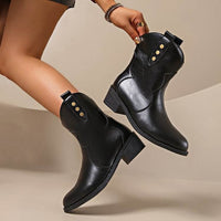 Women's Mid Heel Pointed Toe Platform Ankle Boots
