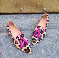 Leopard Pointed Casual Pumps Women's Flat Heel