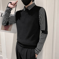 Fake Two Pieces Sweaters Men's Base Knitting
