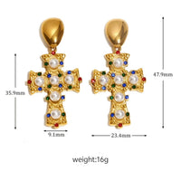 Stainless Steel 18K Gold-plated Earrings For Women