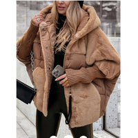 Womens Loose-Fit Patchwork Cotton Padded Jacket