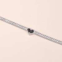 Golden Heart-Shaped Bracelet With Diamonds Light Luxury Handmade Love-Heart Design