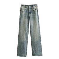 Autumn And Winter Jeans High Waist Straight Pants Women's Wide-leg Pants