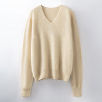 Versatile Loose-fitting Brushed Sweater In A Solid Color