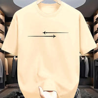 Pattern Printed Comfortable Sports Round Neck T-shirt