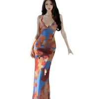 Women's Beach Vacation-Style Printed Slip Dress