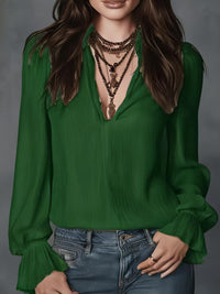 Fashionable And Elegant Long-Sleeve Solid-Color Casual Top For Women