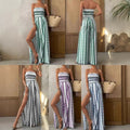 Fashion Printing Stylish Tube Top Split Jumpsuit