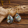 French Retro Teardrop-shaped Abalone And Shellfish Earrings