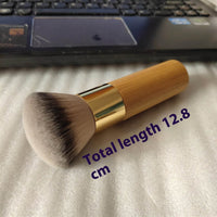 Bamboo Handle Large Round Head Fiber Wool Powder Brush