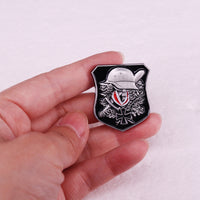 Simple Home Iron Cross Helmet Badge Brooch