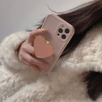 Electroplating Love Bracket Soft Rubber Phone Case