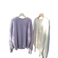 Thickened Cozy Mohair Sweater For Women In A Relaxed Laid-back Style For Fall And Winter
