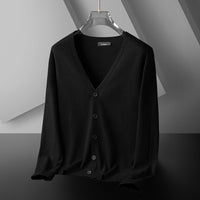 Thin Trendy Casual Outdoor Cotton Knitwear Black Sweater