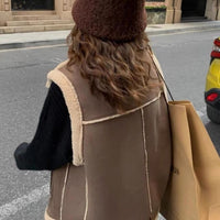 Western Style Berber Fleece Coat Motorcycle Vest