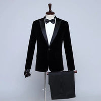 Men's Stage Performance Suit Velvet Jacket