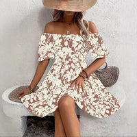 Short-sleeve Loose Floral-print Dress