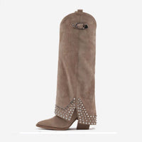 Women's Frosted Rivet Pantyhose Boots