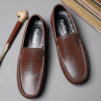 Soft Bottom Breathable One Pedal Male Slip-on Casual Leather Shoes