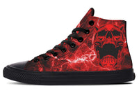 Men And Women Color Gradient Print High-top Canvas Shoes