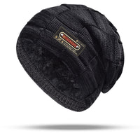 Fleece-lined Warm Knitted Mens Outdoor Beanie For Fall And Winter