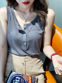 Strap Vest Women's Summer Outerwear White Base Layer