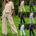 Round-neck Plus-size Womens Casual Two-piece Set, Trendy For Women