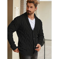 Printed Knit Cardigan Casual Long Sleeve Sweater
