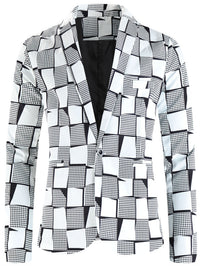 One Button Printing Leisure Suit Plus Size Men's Top