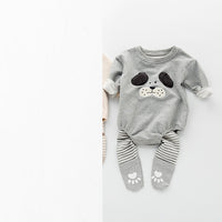 Autumn And Winter Baby Men's And Women's Baby Clothes Cartoon Round Neck Thick Cotton Sweater One-Piece Romper Romper