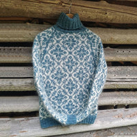 Autumn Winter Jacquard Pullover Elegant High Neck Knitted Sweater