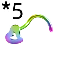 New European And American Love Nose Stud Stainless Steel S-shaped Corner Nose Ring