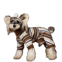 Dog Clothes Four-leg Warm Striped Thick Base Schnauzer Teddy Bichon Maltese Sweater