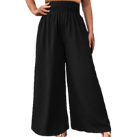 Casual Elastic Waist Summer Plus Size Fashionable Wide-leg Pants