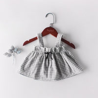 Baby Plaid Sleeveless Sling Top Bread Set