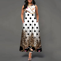 Womens Printed Crew-Neck Sleeveless Tank Dress