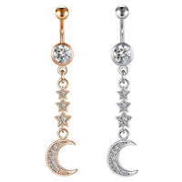 Korean Version Of Star And Moon Titanium Steel Umbilical Nail
