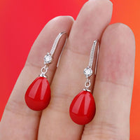 Water Drop Pendant Oval Earrings