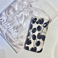 Japanese And Korean Ins Dark Wind Tulip Flower Mobile Phone Case