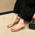 Women's Flip-flops Square Toe Stiletto Heel Sandals