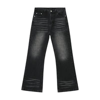 Loose Worn Looking Washed-out Slightly Flared Jeans Men