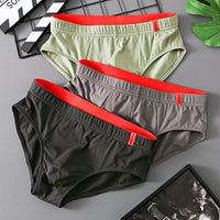 Pure Color Cotton Triangle Low Waist Breathable Men's Underwear Triangle