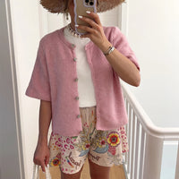 Women's Knitted Cardigan Half-open Collar Button Coat