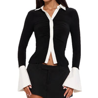 Women's Fashion Slim Fit Flared Sleeve Shirt