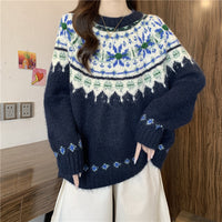 Slimming Relaxed-style Vintage Knit Top