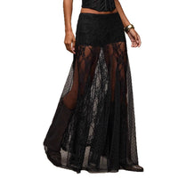 Lace-Panel Low-Waist Bodycon Maxi Dress Versatile And Slimming