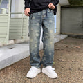 Men's Printed Jeans Straight Fashion Loose Casual Pants